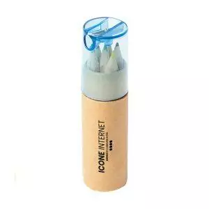 boite crayon de couleur bleu