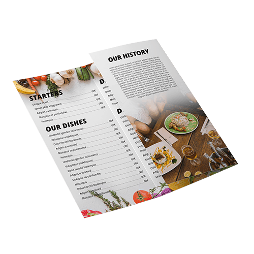 Cartes de menus pour restaurant