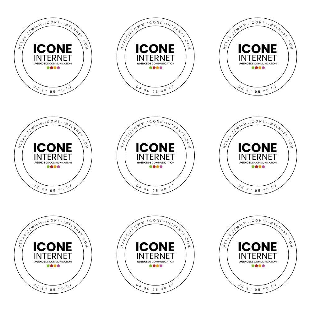 planche de stickers icone carré