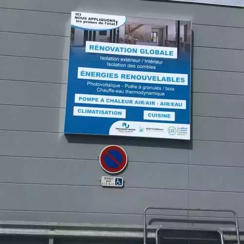 Panneau enseigne lettres découpées poseur