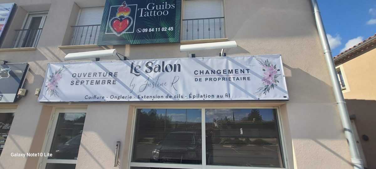 Exemple Texte Publicitaire Salon De Coiffure Pose d’une bâche publicitaire PVC pour un salon de coiffure | Web
