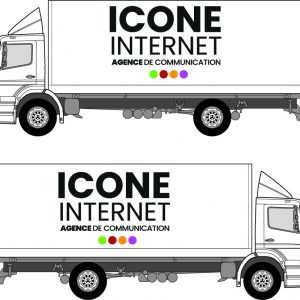 flocage camion caisse icone internet