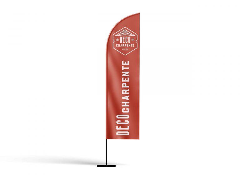 drapeau-plume stand foire exposition publicitaire pub