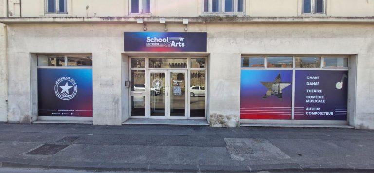enseigne vitrine ecole de danse adhésif