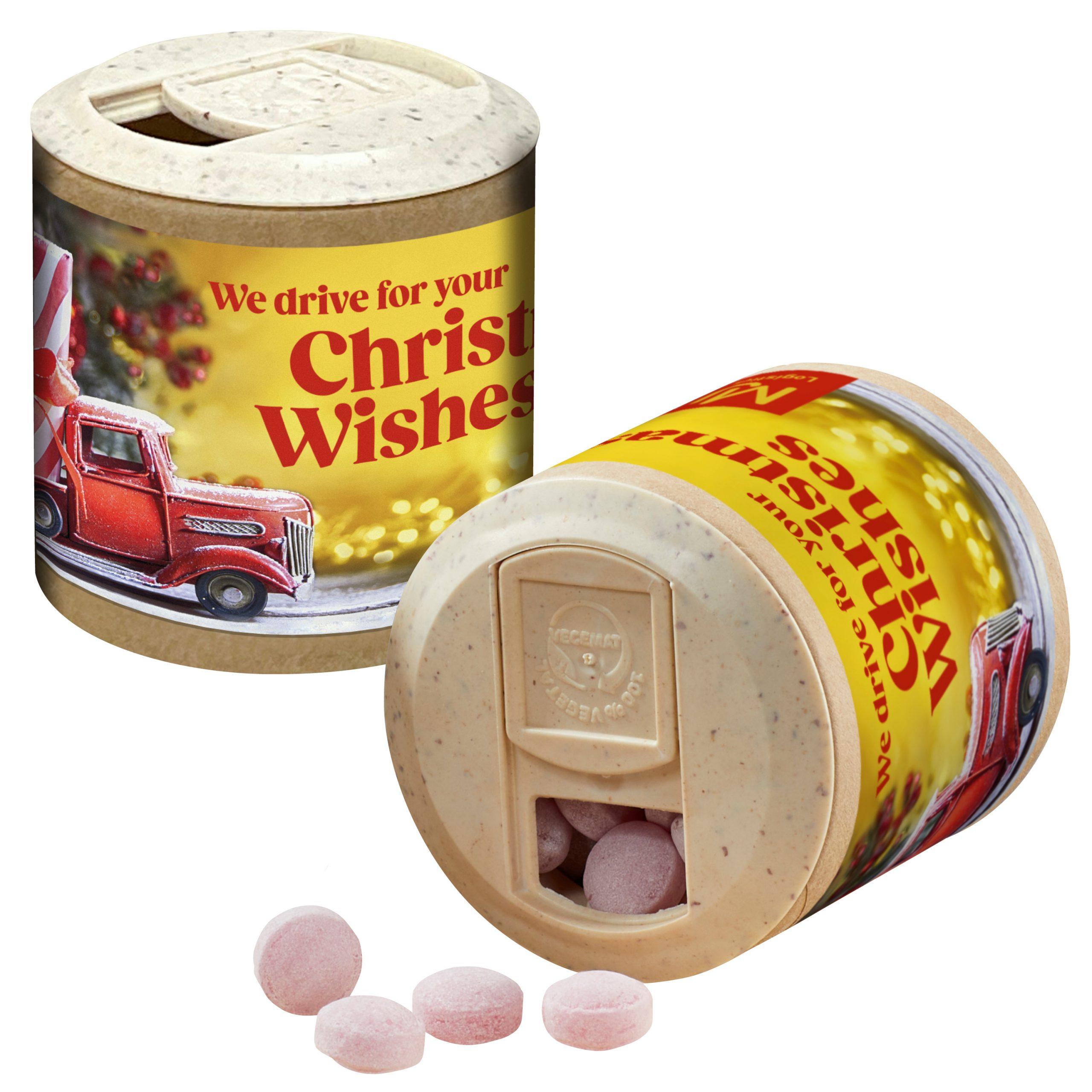 Boîte cartonnée publicitaire avec bonbons au vin chaud XS Kalfany