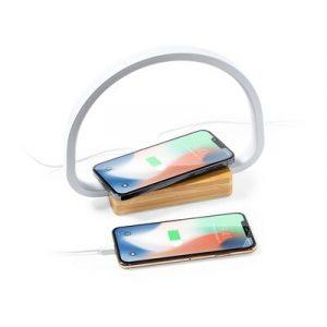 Lampe de bureau, 52 lumières LED, 3 modes d'éclairage, niveau de luminosité réglable, chargeur sans fil 10W, fonctionne avec les appareils avec fonction de charge par induction, sortie USB 5V/1A, câble USB-C inclus