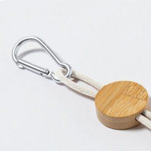 Câble de charge en paille de blé et coton avec mousqueton, 4 fiches : USB, 2x USB-C et prise 2 en 1 (micro USB et compatible avec les appareils iOS), 5V/2.4A, élément en bambou