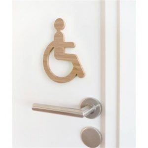 Pictogramme Handicapé - H 160 mm - Bambou - Gamme Woody®