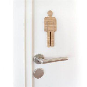 Pictogramme Homme - H 200 mm - Bambou - Gamme Woody®