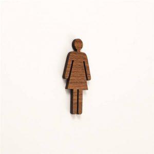 Pictogramme toilettes femmes découpé en bois