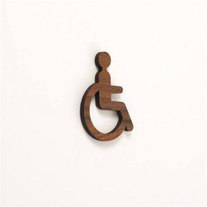 Pictogramme toilettes handicapés découpé en bois