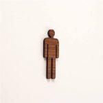 Pictogramme toilettes hommes découpé en bois
