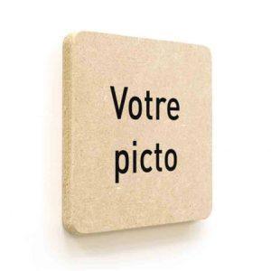 Plaque de porte carrée avec pictogramme personnalisé en Bois médium - 120 x 120 - Gamme Leaf®