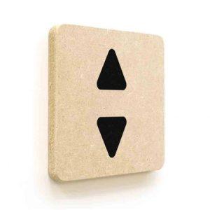 Plaque de porte carrée Picto Ascenseur en Bois médium - 120 x 120 - Gamme Leaf®