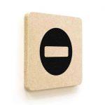 Plaque de porte carrée Picto Privé en Bois médium - 120 x 120 - Gamme Leaf®
