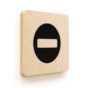 Plaque de porte carrée Picto Privé en Bois médium - 120 x 120 - Gamme Leaf®