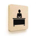 Plaque de porte carrée Picto Salle de réunion en Bois médium - 120 x 120 - Gamme Leaf®