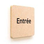 Plaque de porte carrée Texte Entrée en Bois médium - 120 x 120 - Gamme Leaf®