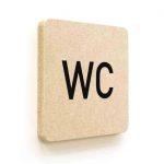Plaque de porte carrée Texte WC en Bois médium - 120 x 120 - Gamme Leaf®