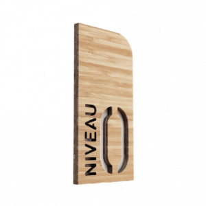 Plaque de Porte Niveau 0 - H 200 x Larg 97 mm - Bambou -Gamme Woody®