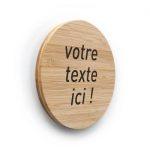 Plaque de porte texte personnalisé ø 100 mm - Gamme Bamboo