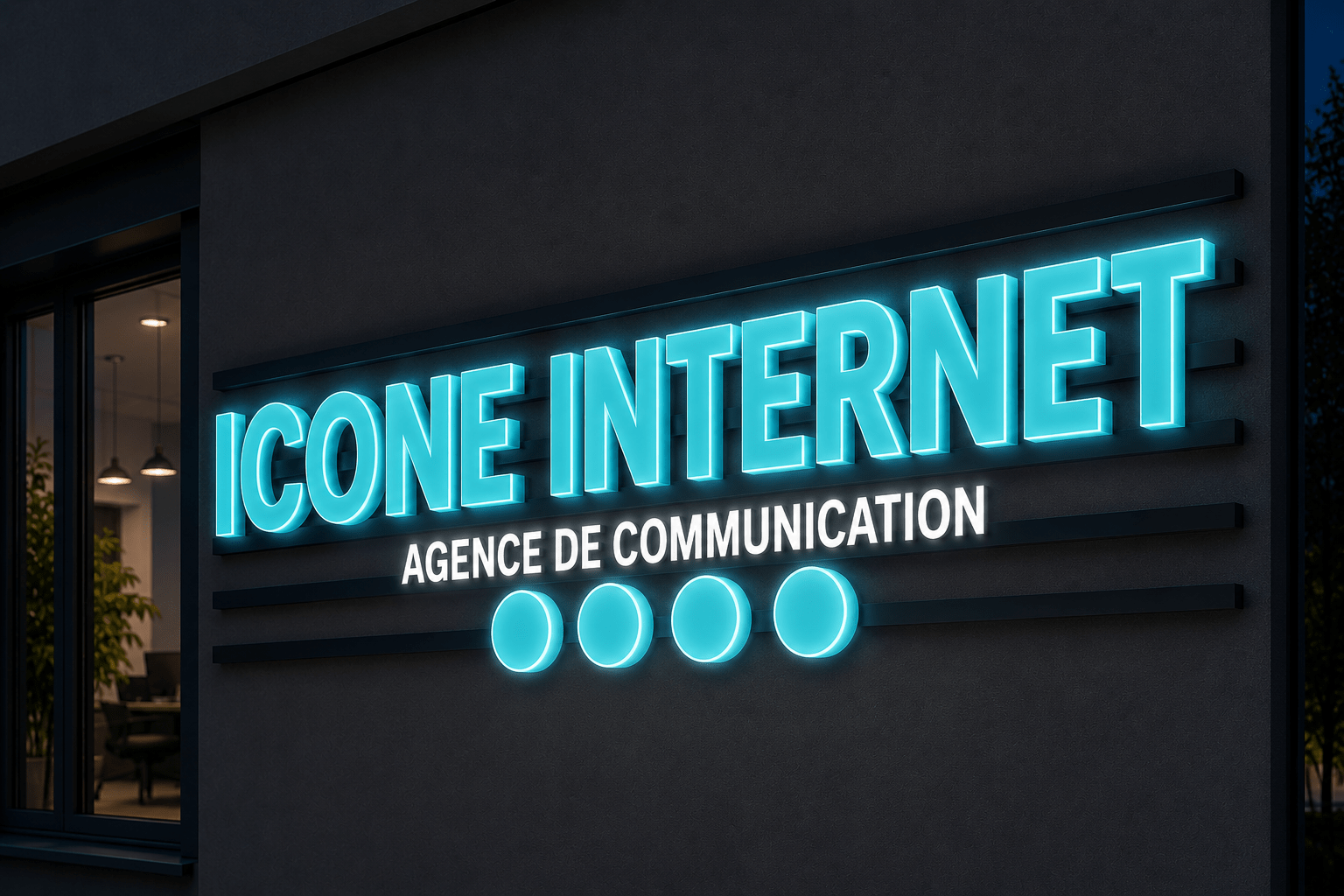 Enseigne lettres boitiers lumineuses avec couleurs