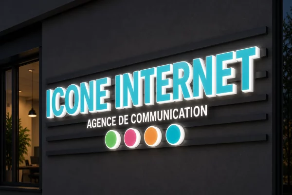Enseigne lettres boitiers lumineuses avec éclairage chants