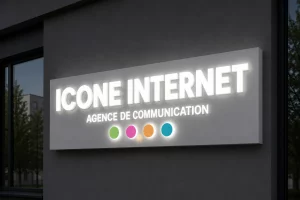 Enseigne lettres boitiers lumineuses avec montage sur tôle tablette