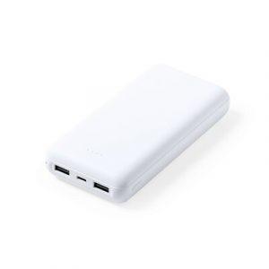 Power Bank 20000 mAh, 4 LED indiquant le niveau de charge, 2 sorties USB 5V/2A, sortie/entrée USB-C 5V/2A, possibilité de charger deux appareils en même temps, le câble n'est pas inclus