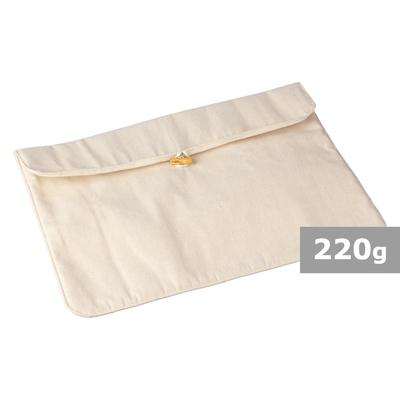 Pochette pour ordinateur portable 15", aide à éviter la saleté et la poussière, design minimaliste, une façon esthétique de ranger un ordinateur portable, des notes ou des livres d'étude, avec élément en bambou et fermeture par corde, produit en coton 120 gr/m²,