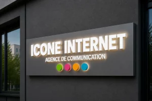 Enseigne lettres PVC avec rétro éclairage sur tôle