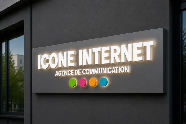 Enseigne lettres PVC avec rétro éclairage sur tôle