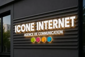 Enseigne lettres PVC avec rétro éclairage sur lisses