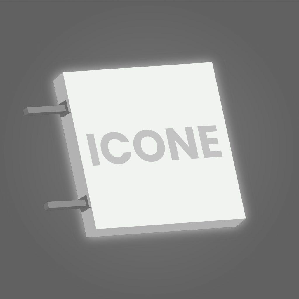 Enseigne drapeau carréée plexi diffusant