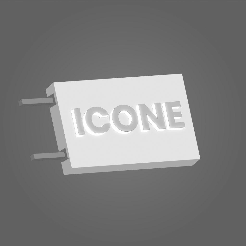 Enseigne drapeau caisson ajourée rectangulaire lettres reliefs