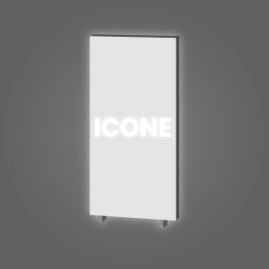 Totem droit lumineux ajouré texte à plat