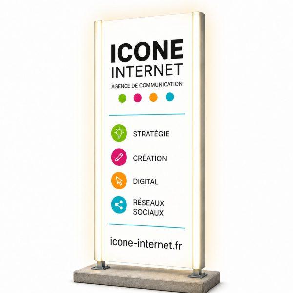 totem droit lumienux plexi