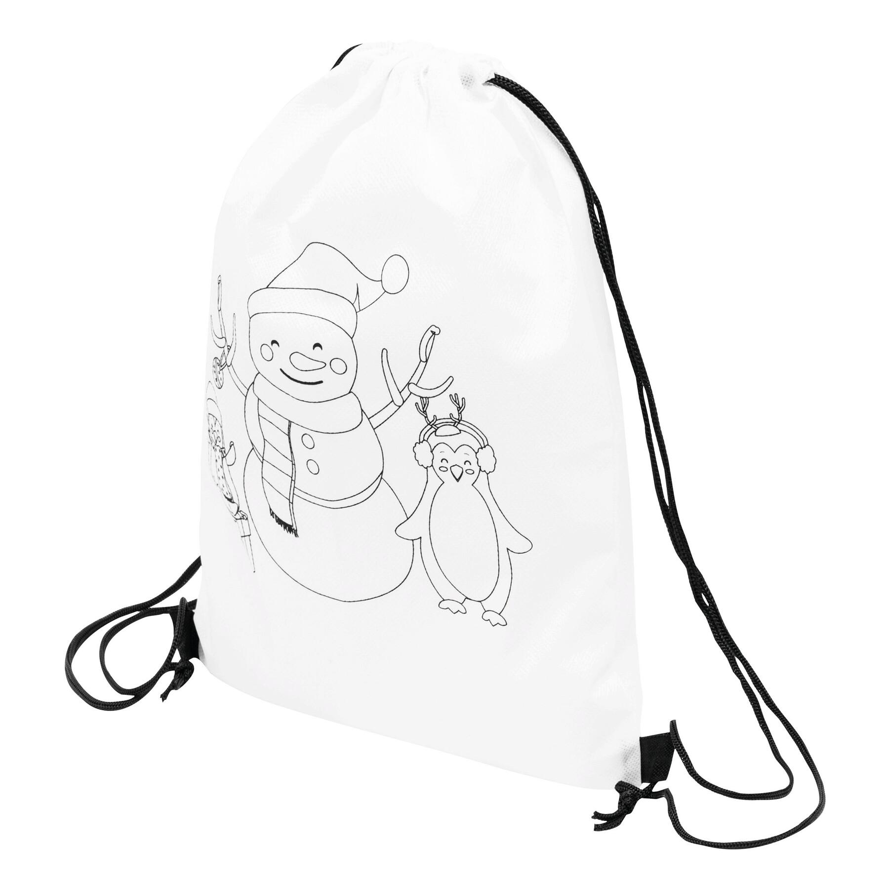 Image du produit: "Sac cordon à colorier COLOURFUL SNOWMAN"