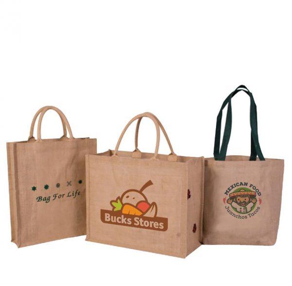 Sacs de magasinage en jute GOODIES packaging personnalisés et publicitaire