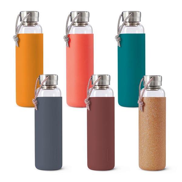 Bouteille d'eau en verre - noir+blum (600ml) GOODIES verres personnalisés et publicitaire