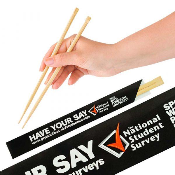 Baguettes en bambou jetables GOODIES vaisselle personnalisés et publicitaire