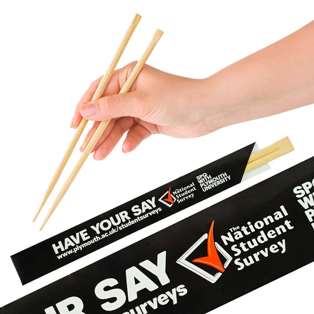 Baguettes en bambou jetables GOODIES vaisselle personnalisés et publicitaire
