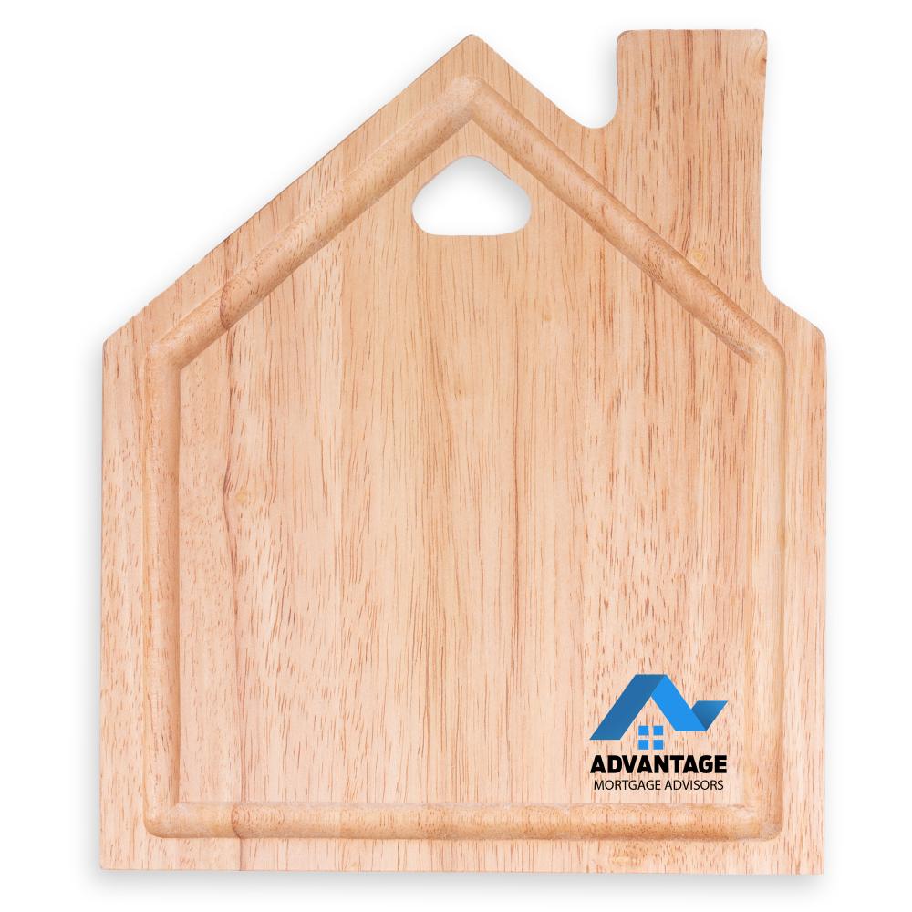 Planche à découper en bois en forme de maison (240x200mm) GOODIES vaisselle personnalisés et publicitaire