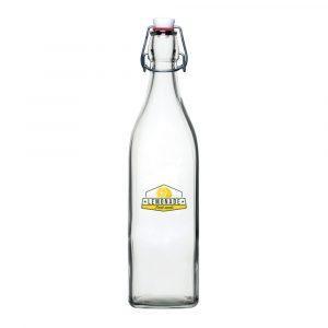 Bouteille à bascule carrée en verre - 1 litre (2 pintes) GOODIES verres personnalisés et publicitaire