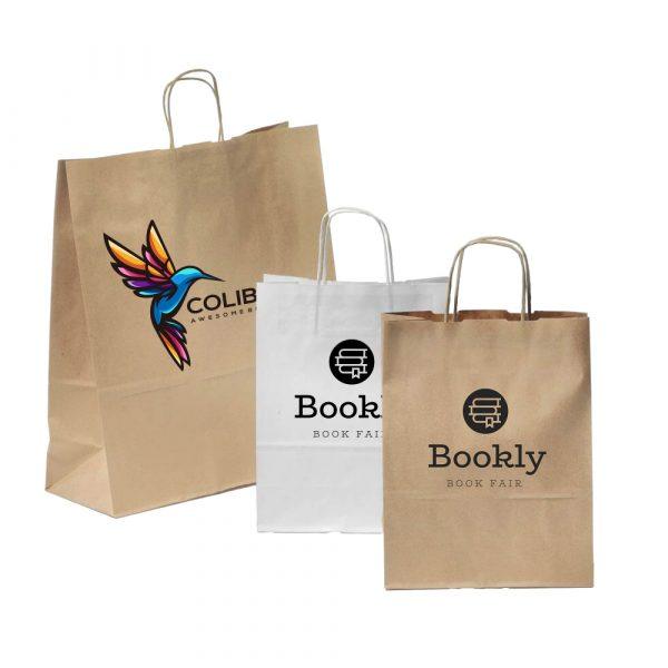 Sac en papier à poignée torsadée (42x32x14cm) GOODIES packaging personnalisés et publicitaire