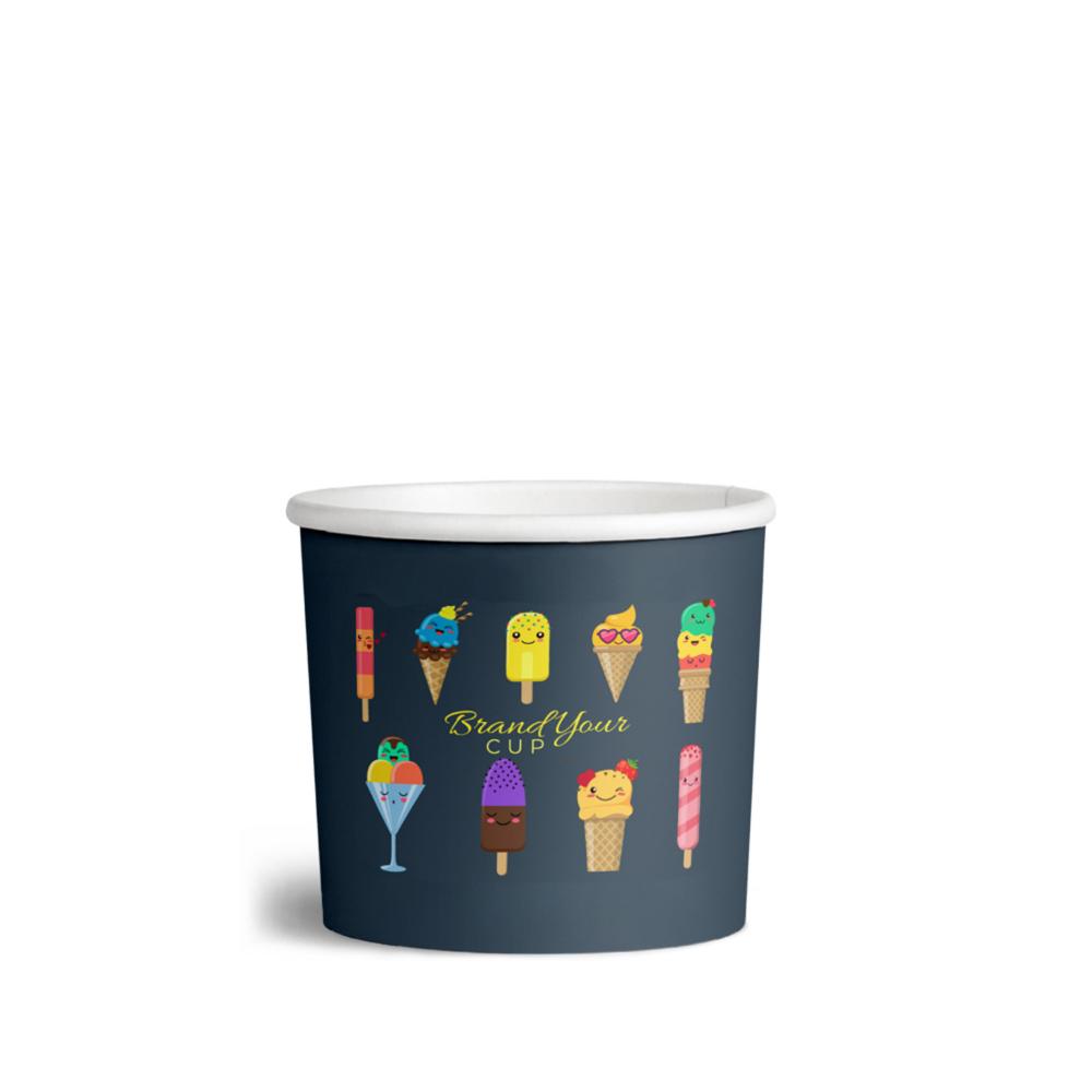Pot à crème glacée recyclable mat à simple paroi (16oz) GOODIES packaging personnalisés et publicitaire