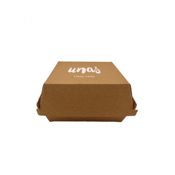 Boîte à burger recyclable Kraft GOODIES packaging personnalisés et publicitaire