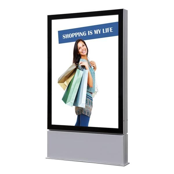 Porte-affiche Premium LED Sur Pied Extérieur 120 x 180 cm Double-Face display publicitaire