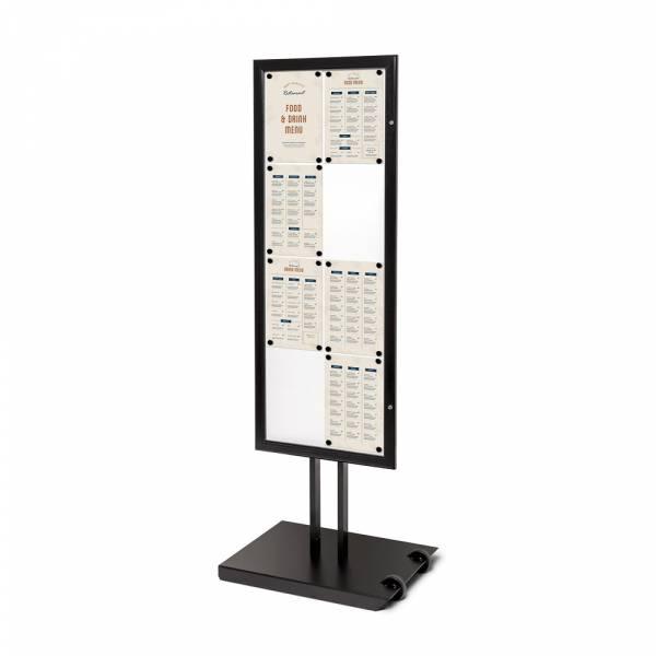 Présentoir Porte Menu Noir 8x A4 Simple Face display publicitaire