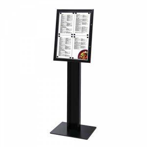 Porte Menu Sur Pied Noir 4x A4 display publicitaire